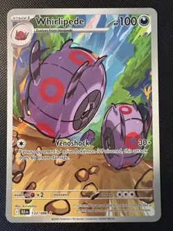 2025 Pokemon S&V Black Bolt Whirlipede 133/086 ILLUSTRATION RARE HOLO Card! HOT! - Image 1