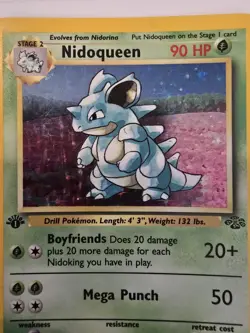 Nidoqueen 7/64 Jungle 1st Edition Holo Rare Pokemon TCG Card Vintage WOTC - Image 4