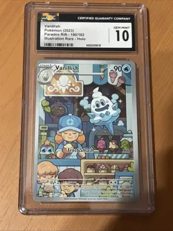 Pokemon TCG Vanillish HoloIllustration Card Paradox Rift 190/182 Cgc Gem Mint 10 - Image 1