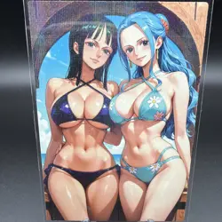 Nico Robin & Vivi Nefertari One Piece Anime Waifu Card Doujin ACG Goddess Holo - Image 1