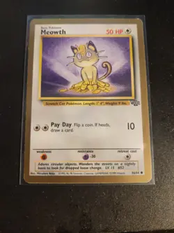 Pokemon TCG Meowth Jungle #56/64 Fruit Roll Up Promo Card (Gold Border) - MP - Image 3