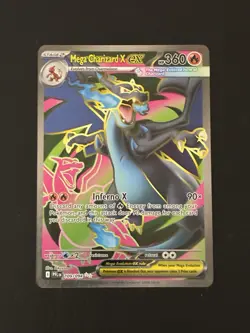 Pokemon Mega Charizard X EX 109/094 Full Art Phantasmal Flames NM TCG Card - Image 1