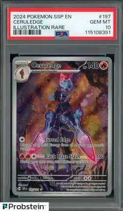 2024 Pokemon SSP EN Illustration Rare #197 Ceruledge PSA 10 GEM MINT - Image 1