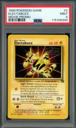 1999 Pokemon Game Movie Promo #2 Electabuzz PSA 9 MINT - Image 1
