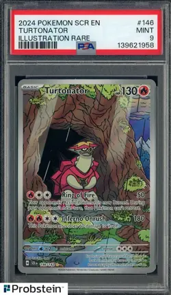 2024 Pokemon SCR EN Illustration Rare #146 Turtonator PSA 9 MINT - Image 1