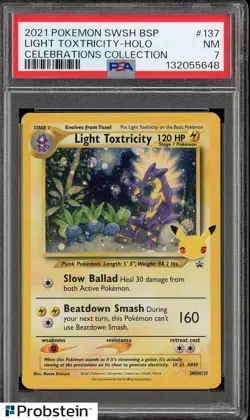 2021 Pokemon BSP Black Star Promo Celebrations #SWSH137 Light Toxtricity PSA 7 - Image 1
