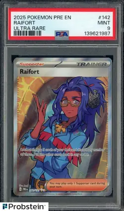 2025 Pokemon PRE EN Ultra Rare #142 Raifort PSA 9 MINT - Image 1