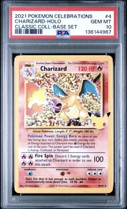 2021 POKEMON CELEBRATIONS CLASSIC COLLECTION #4 CHARIZARD-HOLO PSA 10 - Image 1