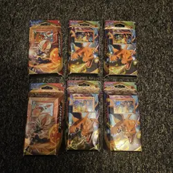 6x Vintage Pokemon Theme Deck Lot Charizard Holo Promo Vivid Voltage Cinderace - Image 1
