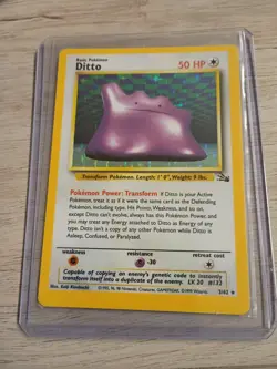 Ditto Holo Rare 3/62 Fossil 1999 Pokemon TCG - Image 1
