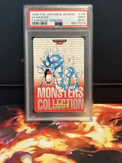 1996 Pokemon Japanese Bandai Carddass Vending Red Gyarados #130 PSA 9 Mint - Image 1