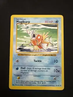 MAGIKARP 1999 POKEMON BASE SET UNCOMMON SHADOWLESS 35/102 LP+ - Image 1