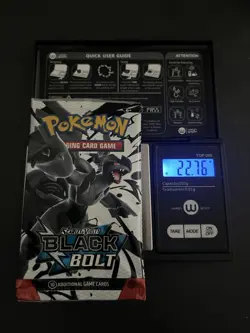 Heavy 22.76g Pokemon TCG SV 10.5 Black Bolt Booster Pack Sealed! - Image 1