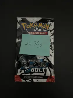 Heavy 22.76g Pokemon TCG SV 10.5 Black Bolt Booster Pack Sealed! - Image 3