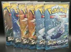 6x Pokemon TCG Sun & Moon Base Set Booster Pack Sealed - Image 1