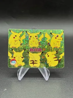 Pikachu Team Holo Pokemon Vintage Pocket Monster Vending Prism Sticker 468 - Image 1