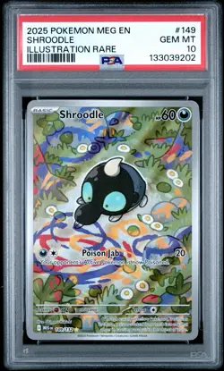 2025 POKEMON MEG EN-MEGA EVOLUTION ILLUSTRATION RARE #149 SHROODLE PSA 10 - Image 1