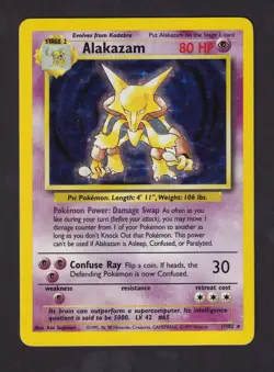 Pokemon TCG - Alakazam 1/102 - 1999 Base Set Holo Rare - Vintage WOTC - Image 1