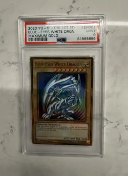 Yu-Gi-Oh! Blue-Eyes White Dragon Maximum Gold 1st Edition Gold Rare PSA 9 - Image 1