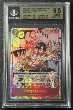 2023 One Piece OP-02 ENGLISH Manga Alternate Art #013 Portgas D Ace BGS 9.5 GEM - Image 1
