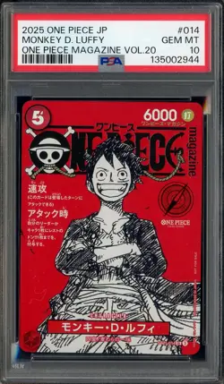 Monkey D Luffy One Piece Mag Vol. 20 Promo #ST21-014 Japan PSA 10 GEM MT - Image 1