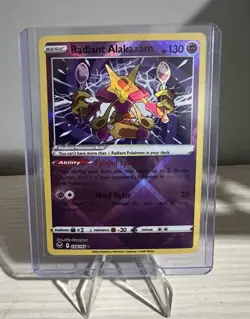 Pokemon Alakazam TCG Radiant Silver Tempest Holo Rare Card 059/195 NM Condition - Image 1