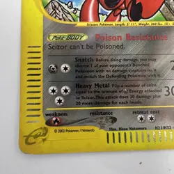 Pokemon Scizor Holo Rare Card 2002 H21/H32 Nintendo TCG Collectible T4408 - Image 5