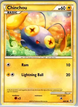Chinchou 48/95 Non Holo Unleashed - Pokemon Card - NM - Image 1