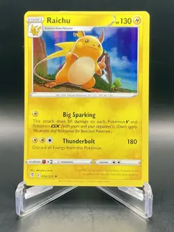 Raichu 050/203 *MISCUT* Evolving Skies Holo Rare Card Pokemon TCG NM/M - Image 1