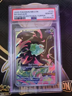 Pokemon Mega Evolution Bulbasaur Promo Card 133/132 2025 PSA 10 - Image 1