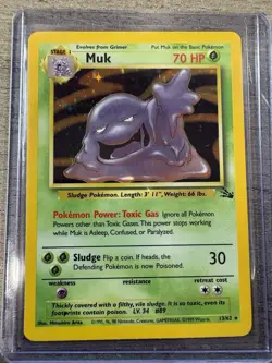 💥 Muk Fossil Holo Foil Rare - Pokemon TCG 1999 Fossil Set Vintage Card # 13/62 - Image 1
