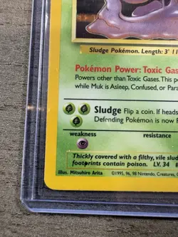 💥 Muk Fossil Holo Foil Rare - Pokemon TCG 1999 Fossil Set Vintage Card # 13/62 - Image 5