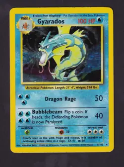 Pokemon Gyarados TCG Base Set Holo Rare Card 6/102 Unlimited - LP - Image 1