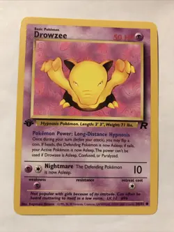 Pokemon TCG Drowzee Team Rocket 54/82 Regular 1st Edition Common Card - Image 1