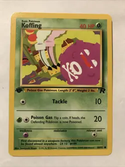 Pokemon TCG Team Rocket Koffing 1st Edition 58/82 Card - Image 1