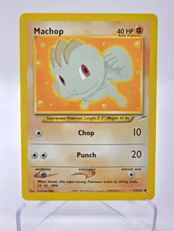 Machop 73/105 Common Neo Destiny Unlimited Pokemon Card Game Tcg 2002 Vintage - Image 1
