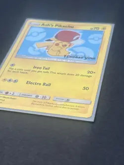 Pokemon TCG Pikachu SM113 Ash's Pokemon TCG Promo Card Mp - Image 3