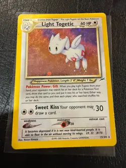 Pokemon TCG Light Togetic Neo Destiny Holo Card 15/105 MP - Image 1