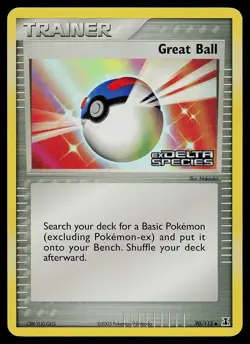 Pokemon Card - Great Ball Delta Species 90/113 Uncommon Reverse Holo Stamped - Image 1