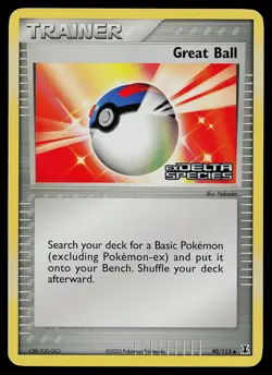 Pokemon Card - Great Ball Delta Species 90/113 Uncommon Reverse Holo Stamped - Image 1