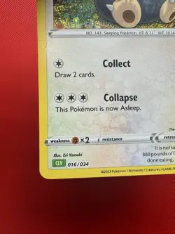 Snorlax 016/034 CLV NM Trading Card Game Classic Holo Pokemon #697 - Image 4