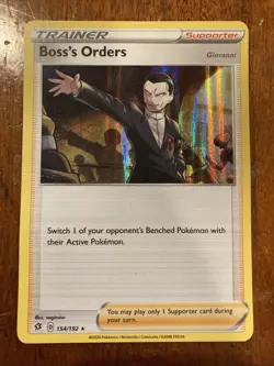 Pokemon Card TCG Boss’s Orders 154/192 Holo Rare Rebel Clash HP Giovanni Rocket - Image 1