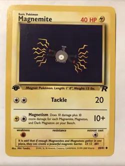 Pokemon TCG Magnemite Team Rocket 60/82 Regular 1st Edition Common Card - Image 1