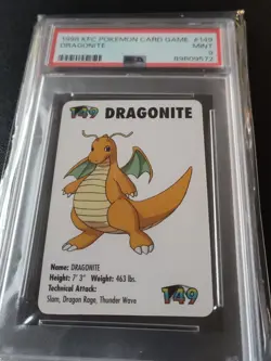 Dragonite #149 1998 KFC Pokemon Card Game PSA 9 Mint - Image 1