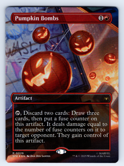 Marvel Spider-Man Pumpkin Bombs FOIL Borderless 26 Magic the Gathering - Image 1