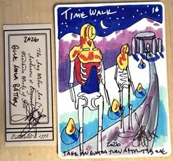 MTG ARTIST PROOF Japanese Blue Mana Battery Time Walk AP Sketch Amy WEBER Magic - Image 1