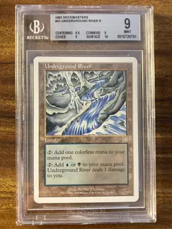 MTG✨UNDERGROUND RIVER✨Deckmasters BGS Quad 9’s++ MINT RARE Land 2001 POP 1 ! - Image 1