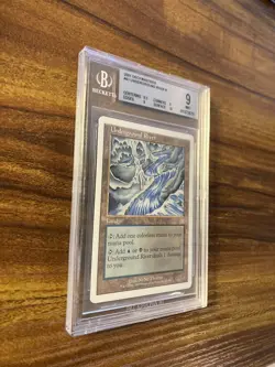 MTG✨UNDERGROUND RIVER✨Deckmasters BGS Quad 9’s++ MINT RARE Land 2001 POP 1 ! - Image 3