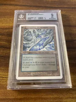 MTG✨UNDERGROUND RIVER✨Deckmasters BGS Quad 9’s++ MINT RARE Land 2001 POP 1 ! - Image 5