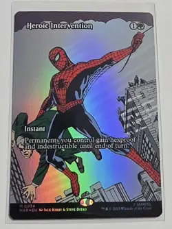 Heroic Intervention 0034 Borderless FOIL Spider Man MTG - Image 1
